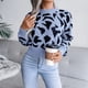 thumbnail image 2 of Suéter de señora para mujer, suéter de cuello redondo de manga larga con estampado de leopardo para invierno y otoño, 2 of 8