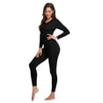 thumbnail image 5 of ANLIQI Women's Cotton Thermal Underwear Union Suits Long Henley Onesies Base Layer(Black,L), 5 of 7