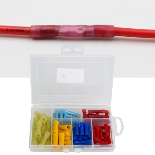 Terminal aislado, 60 piezas, conector a tope de PVC, terminal de engarce, conector de cableado, rendimiento confiable