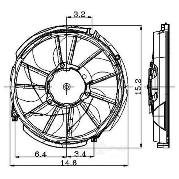 Global Parts Distributors 2811271 Engine Cooling Fan Assembly Fits 96-03 Ford Taurus
