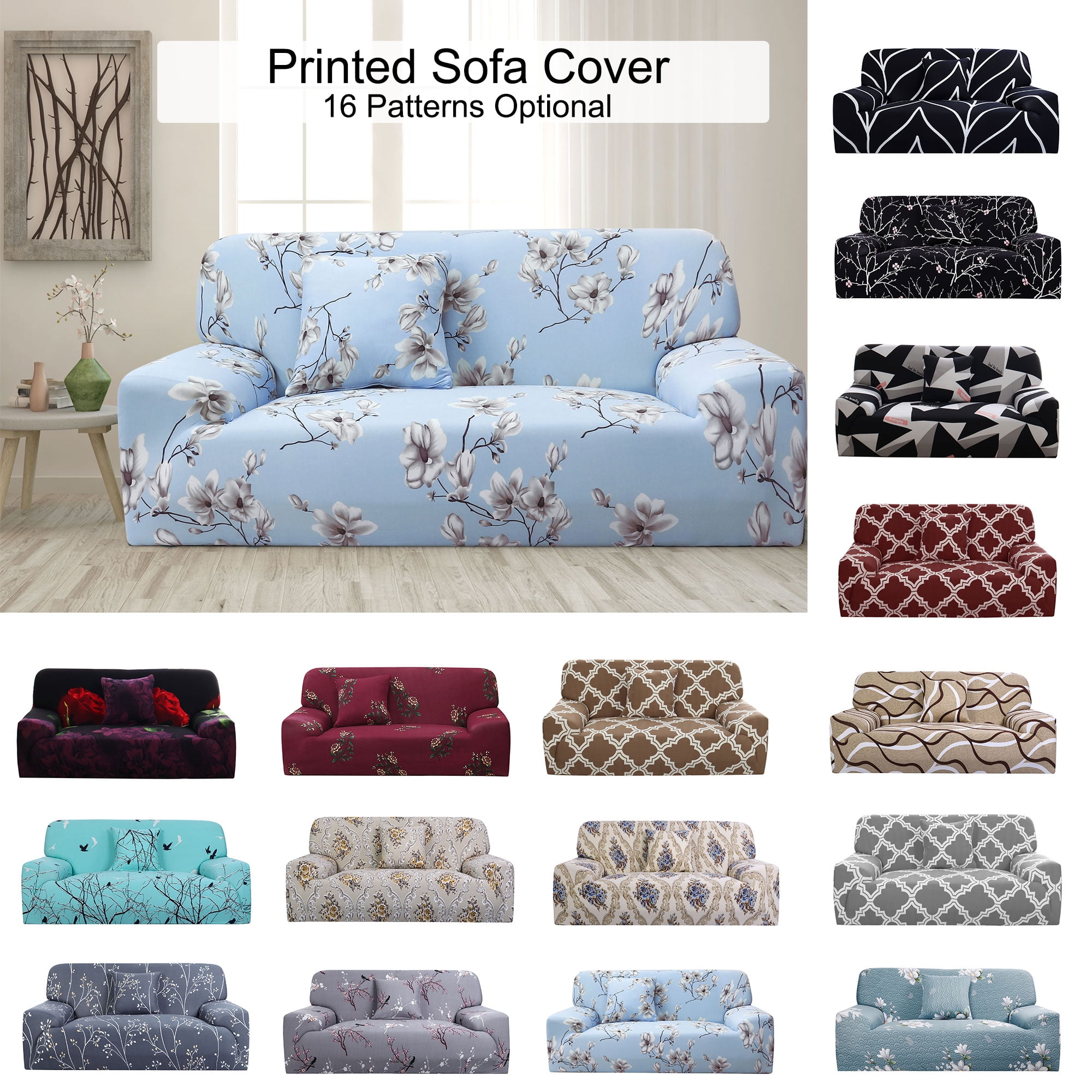 Geometric Pattern 3-Seater Sofa Covers Stretch Fitted Couch Protector Slipcover 