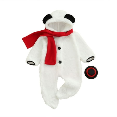 

Musuos Footed Color Block Long Sleeve Fuzzy Jumpsuit with Ears + Scarf