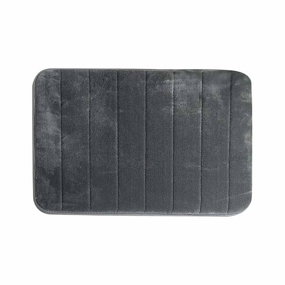 Bwiyojiz 23.62x15.74" Rugs & Mats Striped Foam Bathroom Rug Soft Absorbent Velvet Bath Mat Dots Underside Machine Washable Bathmat Thick Shower Floor Carpet Room Home Living Room Decor, Flock, Gray