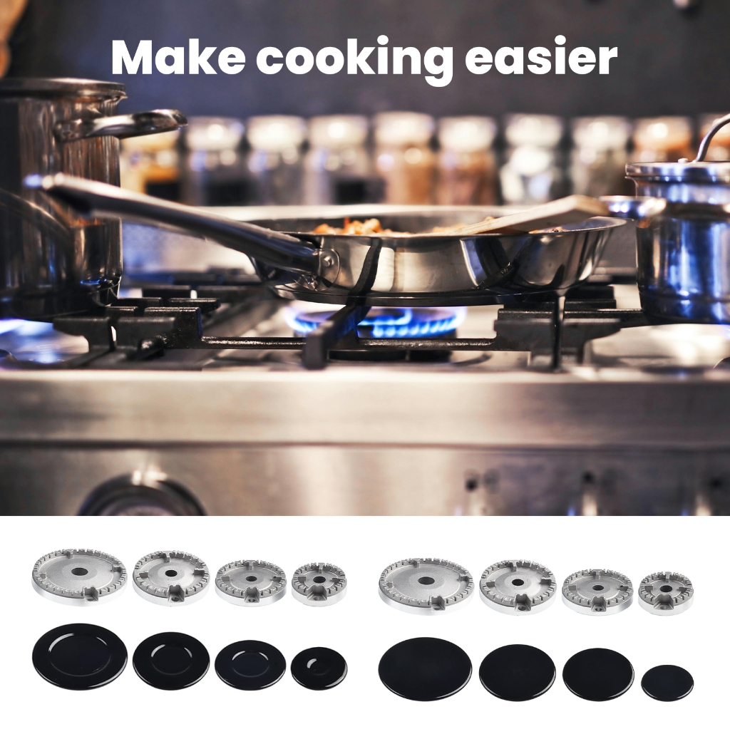 NEFF Gas Hob Burner Flame Cap Crown Kit – Black, Small/Medium/Large, Freestanding Oven Compatible