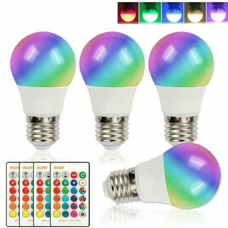 

New Year s Deals!RGB Color Changing Light Bulbs with Remote Dimmable LED Light Bulb E26 Screw Base 3 Watt Equivalent Soft Warm