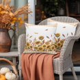 thumbnail image 4 of Outdoor Waterproof Pillow Covers Watercolor Autumn Sunflower Throw Cushion Case，Orange White Check Pillowcase for Bed,Sofa,Couch, Patio Furniture, 16x16 in, 2Pack Decorative Pillows, 4 of 9