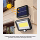 thumbnail image 2 of Lámpara Solar Exterior Pared Sensor 2pc 100led 3modos+remoto Color Negro, 2 of 5