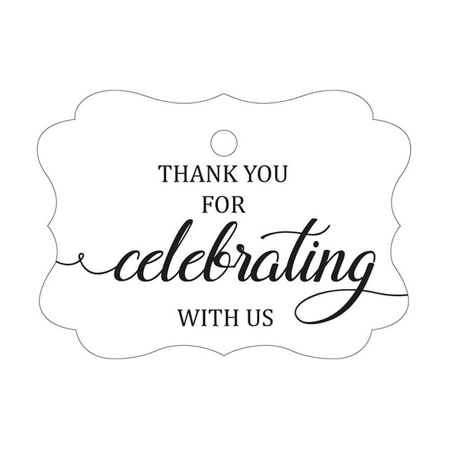 100 Pcs Custom Paper Tags Thank You For Celebrating Wedding Favor Gift Hang Tags