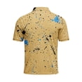 thumbnail image 3 of Golf Shirts for Men Performance Short Sleeve Print Moisture Wicking Polo Shirt Khaki XL, 3 of 4