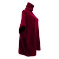 thumbnail image 4 of Women's Sweater Fall 2026 Elegant Turtleneck Half Sleeve Shawl Solid Knitted Cape Trendy Outfits Red, 4 of 5