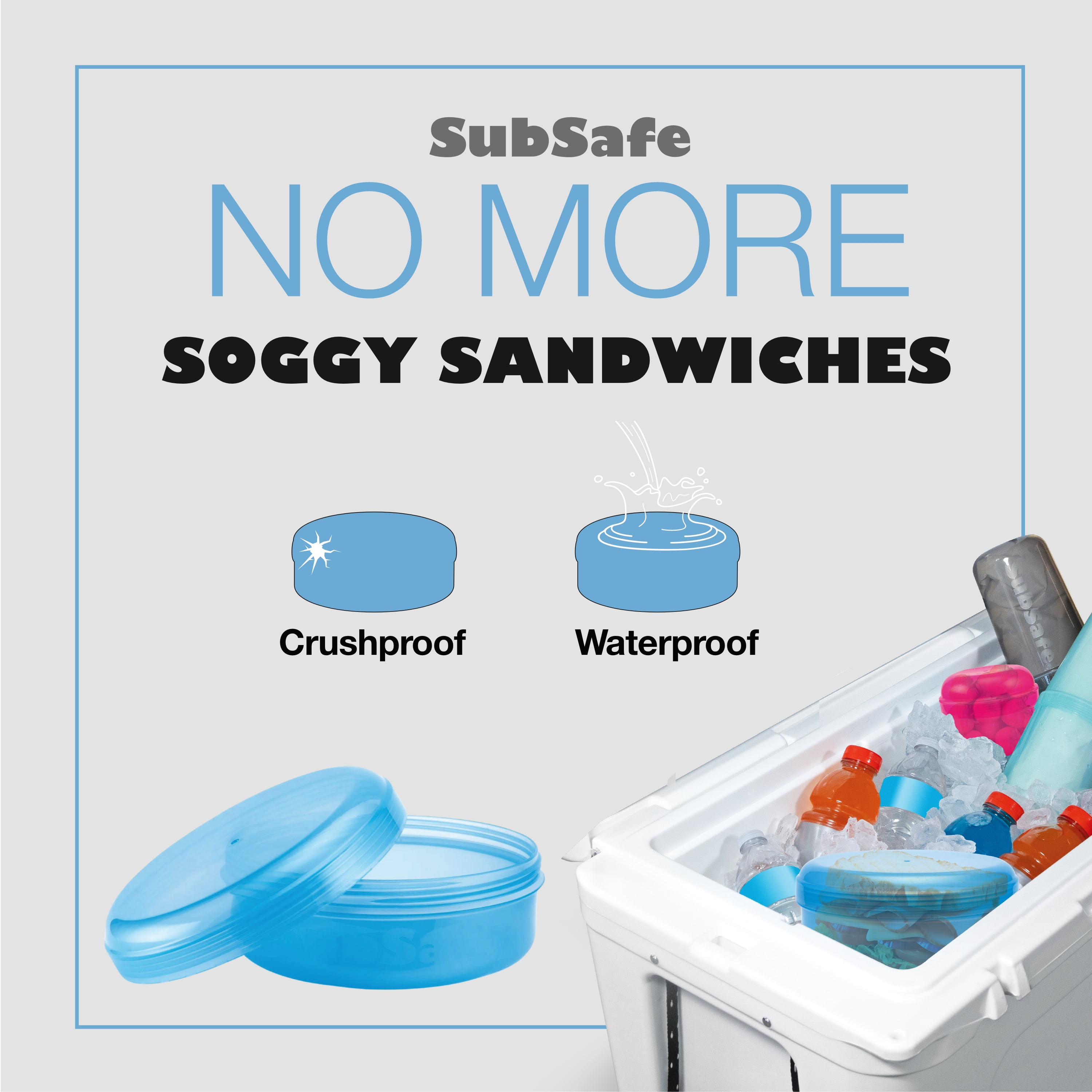SubSafe Sandwich Safe, 2 Pack – This Reusable Sandwich Container Keeps Your Sandwich Safe, Not Soggy – For Square Bread – Ideal Boating & Cooler Accessory – As Seen On Shark Tank, Makes a Great Gift
