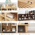 thumbnail image 4 of IOTXY Freestanding Wooden Low Bookcase - 3 Ties 11 Cubes Open Storage Cabinet with Legs Walnut, 4 of 5