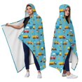 thumbnail image 2 of Wearable Blanket,Cartoon Construction Vehicles Helicopters Hooded Wearable Flannel Blanket for Adults & Teens,Winter Poncho Shawl Wrap Cape Cozy Anti-Pill,50"x60", 2 of 5
