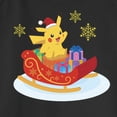 thumbnail image 2 of Junior's Pokemon Christmas Pikachu Sleigh Sweatshirt Black Large, 2 of 4
