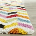 thumbnail image 3 of SAFAVIEH Aletha Colorful Chevron Kids Shag Runner Rug, Ivory/Multi, 2'3" x 5', 3 of 6