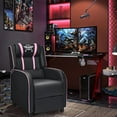 thumbnail image 3 of Giantex Gaming Recliner Chair, Reclining Gaming Chair Ergonomic Leather Sofa with Footrest Lumbar Support Headrest and Side Pouch for Living Room Home Theater, Pink, 3 of 10