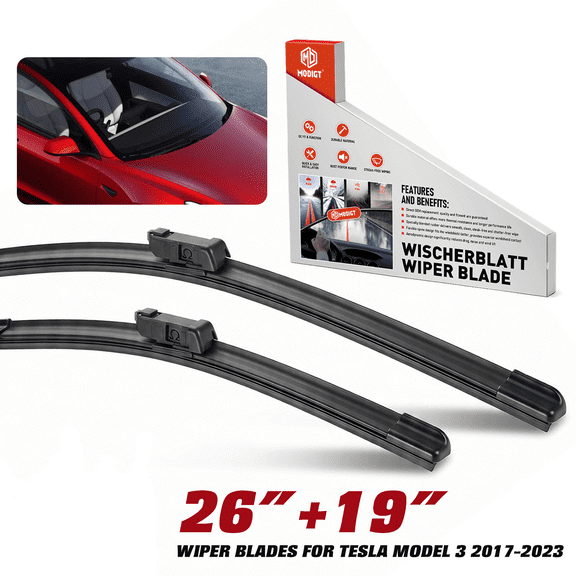 26" 19" Windshield Wiper Blades Replacement for 2017-2023 Tesla Model 3