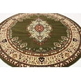 thumbnail image 4 of Unique Loom 3123468 8 feet 0 inches (8' 0" Round) Mashad Green Area Rug, Olive/Ivory, 4 of 6