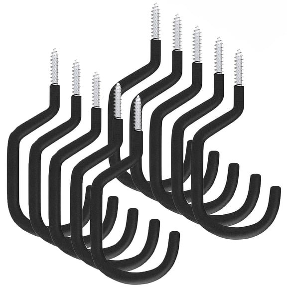 Wideskall 10 Pieces Heavy Duty Garage Storage Screw in Utility Tool Wall Mount Bike Hanger Hook