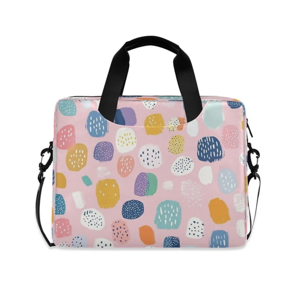 16inch Laptop Briefcase, Business Laptop Bag with Detachable Strap & Padded Compartment, Water-Resistant Polyester,Dots