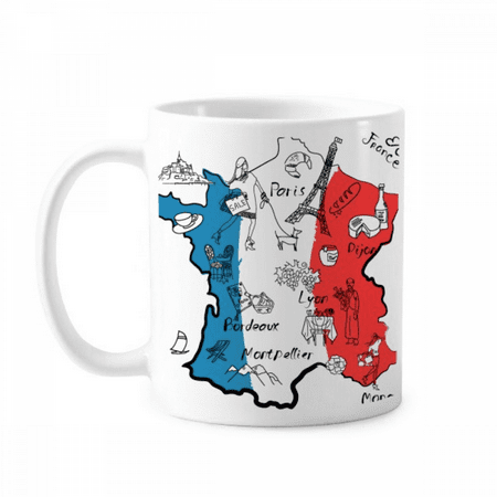 

Map City France Landmark National Flag Mug Pottery Cerac Coffee Porcelain Cup Tableware