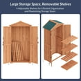 thumbnail image 3 of BELLEZE Outdoor Storage Shed with 4 Removeable Shelves, Wooden Garden Shed Lockable Tool Cabinet with Waterproof Roof, Outside Tall Tool Shed for Patio Backyard Lawn Yard - Wood, 3 of 7