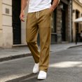 thumbnail image 5 of Akiihool Men Baggy Cargo Pants Men's Extreme Straight Fit Tapered Leg Pant Brown,S, 5 of 8