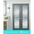 thumbnail image 5 of Window Privacy Film Blue Eucalyptus Leaves Stained Glass Window Film Decorative Sun Block Window Cover Watercolor Plants Floral Wooden Window Clings Static Adhesive Sticker for Bathroom 17.7"x78.7", 5 of 7