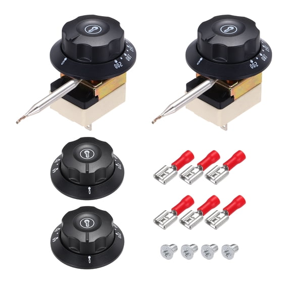 2pcs Temperature Control Switch 250V, 16A 60-200°C Capillary Thermostat NO/NC