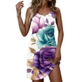 thumbnail image 2 of FDGIU Women's Sleeveless Print Scoop Neck Bodycon Mini Dress, Casual Summer Form-Fitting Short Dress, 2 of 7