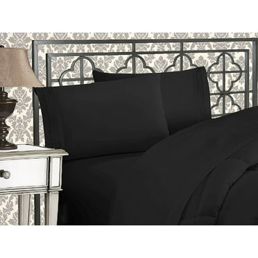 Elegant Comfort 4-PC Sheet , Queen Black