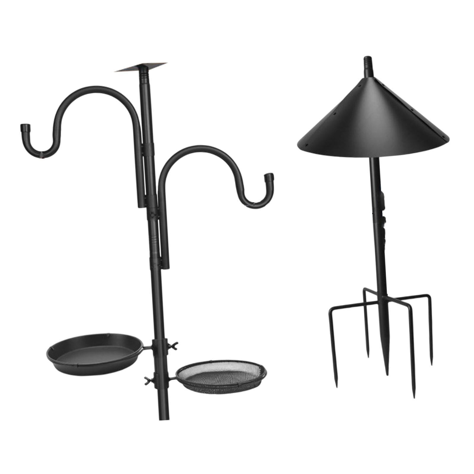 colaxi Bird Feeding Station Bird Feeder Pole Gifts Black Heavy Duty Accessories Multi Feeder Hanging Kit for Plants Baskets Lantern