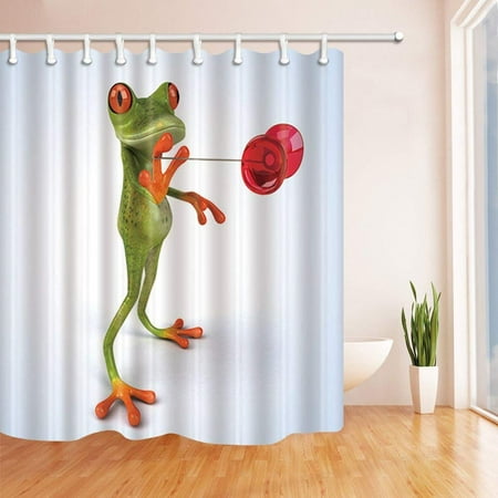 Wopop Animals Decor Cartoon Frogs Playing Yo Yo Red Polyester