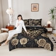 thumbnail image 4 of Castle Fairy Cheetah Print Love Heart Full Size Comforter Sets,Floral Rose Bedding Sets, 4 of 8