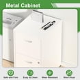 thumbnail image 5 of 2 Drawer File Cabinet with Lock,White Small Filing Cabinet for Home Office, Metal Vertical File Under Desk Cabinet for A4/Letter,Assembly Required, 5 of 14