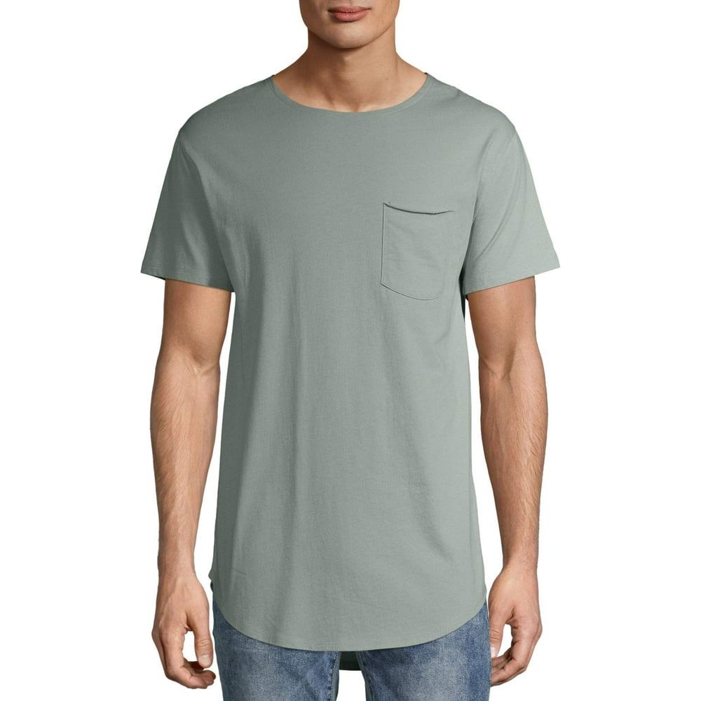 No Boundaries - No Boundaries Men's and Big Men's Short Sleeve Elongated Tee, up to Size 5XL