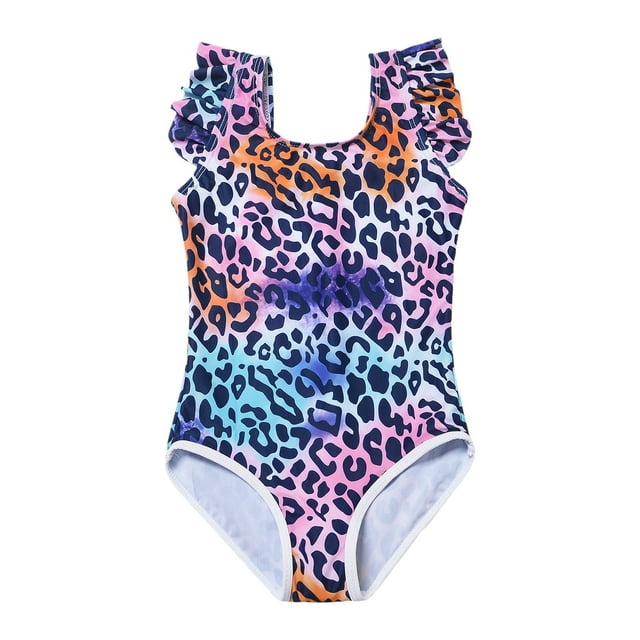 Little Girls One Piece Swimming Bathing Suit Summer Girls Swimsuits Sleeveless Bathing Suit 4-5 Years