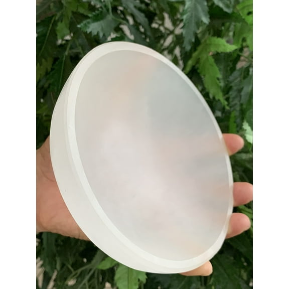 Extra Large Selenite Bowl, 6" Gemstone Carved Selenite Crystal Charging Bowl, Large Selenite Crystals Bowl For Smudging and Reiki