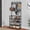 Black/24x10x61 inch, variant on HioHa Coat and Shoe Rack, 24x10x61 inch Hall Tree for Entryway with 4-Tier Storage Shelves,Storage Organizer with 8 Hooks for Bedroom, Hallway, Office, White