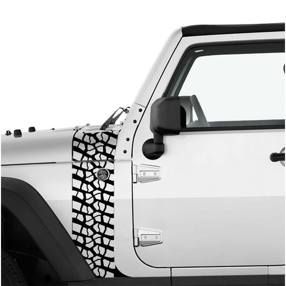 Collectible Decals JK/JKU Tire Track Hood Cowl & Fender Stripe Graphic Waterproof Vinyl Decal Kit x2 (Pair)