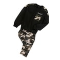 thumbnail image 4 of 2PCS Baby Boys Clothes Letter Print Long Sleeve T-Shirt Cool Tops + Camouflage Pants Fall Winter Outfit Set, 4 of 4