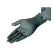 Microflex Large Dark Green Dura Flock 8 mil Nitrile Ambidextrous Powder-Free, Textured Disposable Gloves With Beaded Cuff And Flock Lining