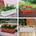 thumbnail image 5 of Thicken Window Box Planter, 1 Pack Plastic Vegetable Flower Planters Boxes 17 Inches Rectangular Flower Pots with Saucers for Indoor Outdoor Garden, Patio, Home Decor (Brick Red), 5 of 7
