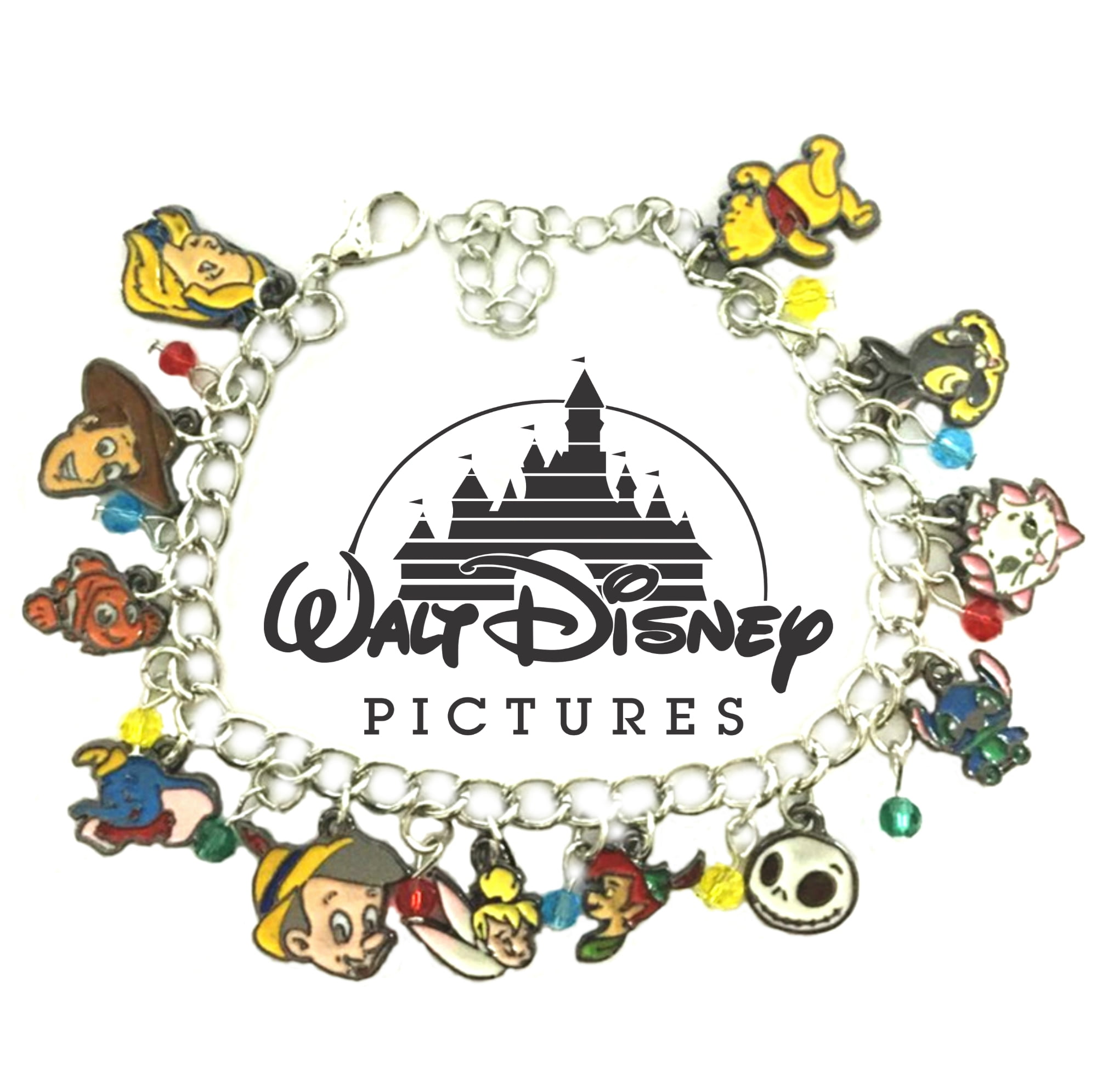 Disney's Classic Cartoon Characters Charm Bracelet w/Gift Box Movies Fairytale Cosplay Jewelry