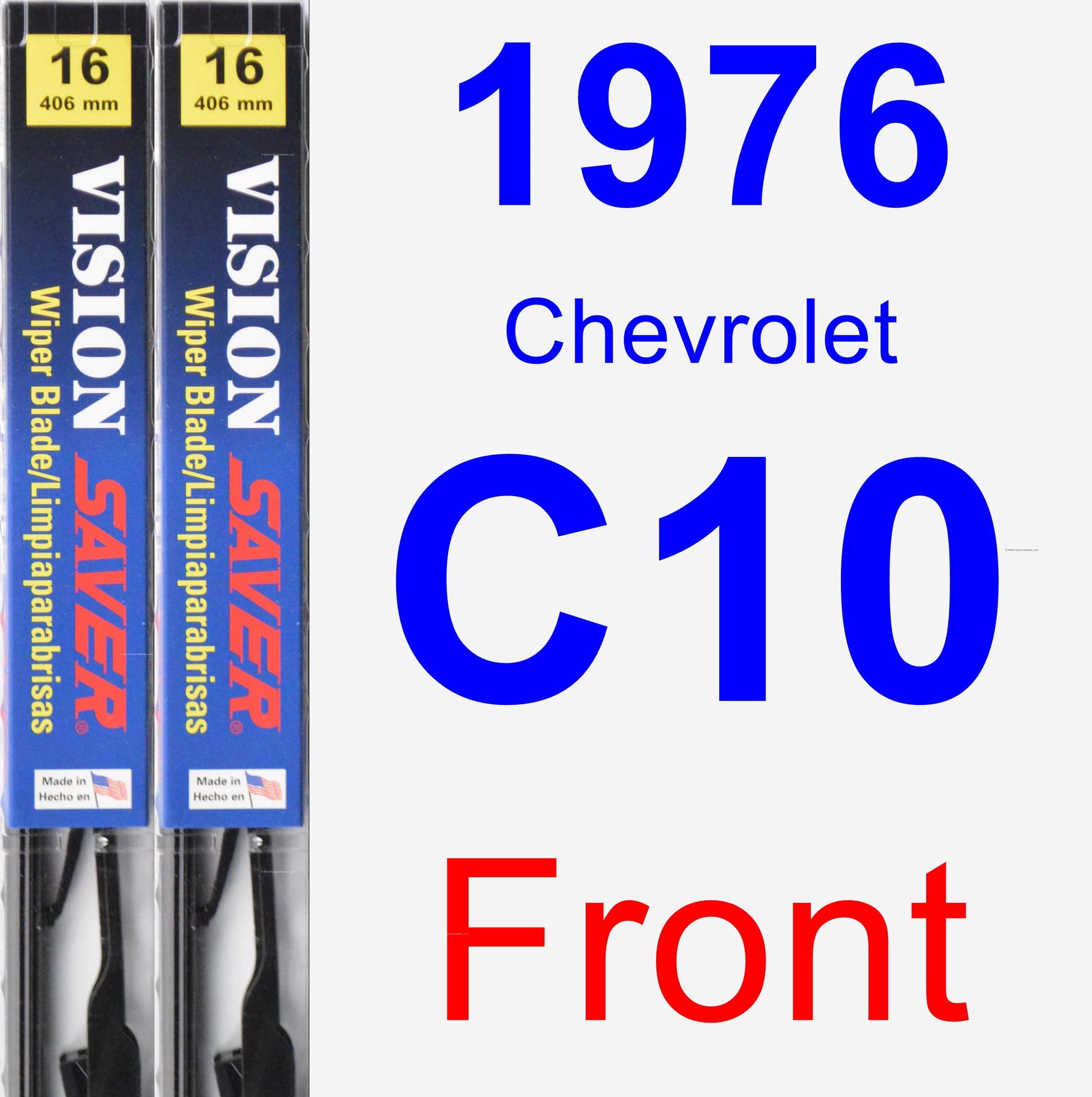 1976 Chevrolet C10 Wiper Blade Set/Kit (Front) (2 Blades) Vision