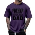 thumbnail image 3 of Men's Casual Slogan Print Round Neck Short Sleeve T Shirt Summer Polyester & Spandex Comfortable Multiple Sizes, 3 of 3