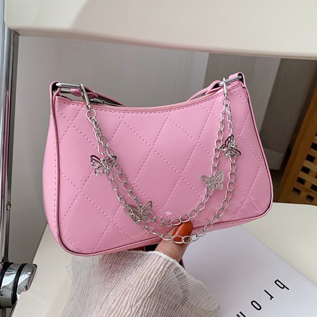 SAYOO Bolso de axila para mujer con decoración de cadena de mariposa, accesorio de ropa con correa de hombro desmontable SAYOO casual