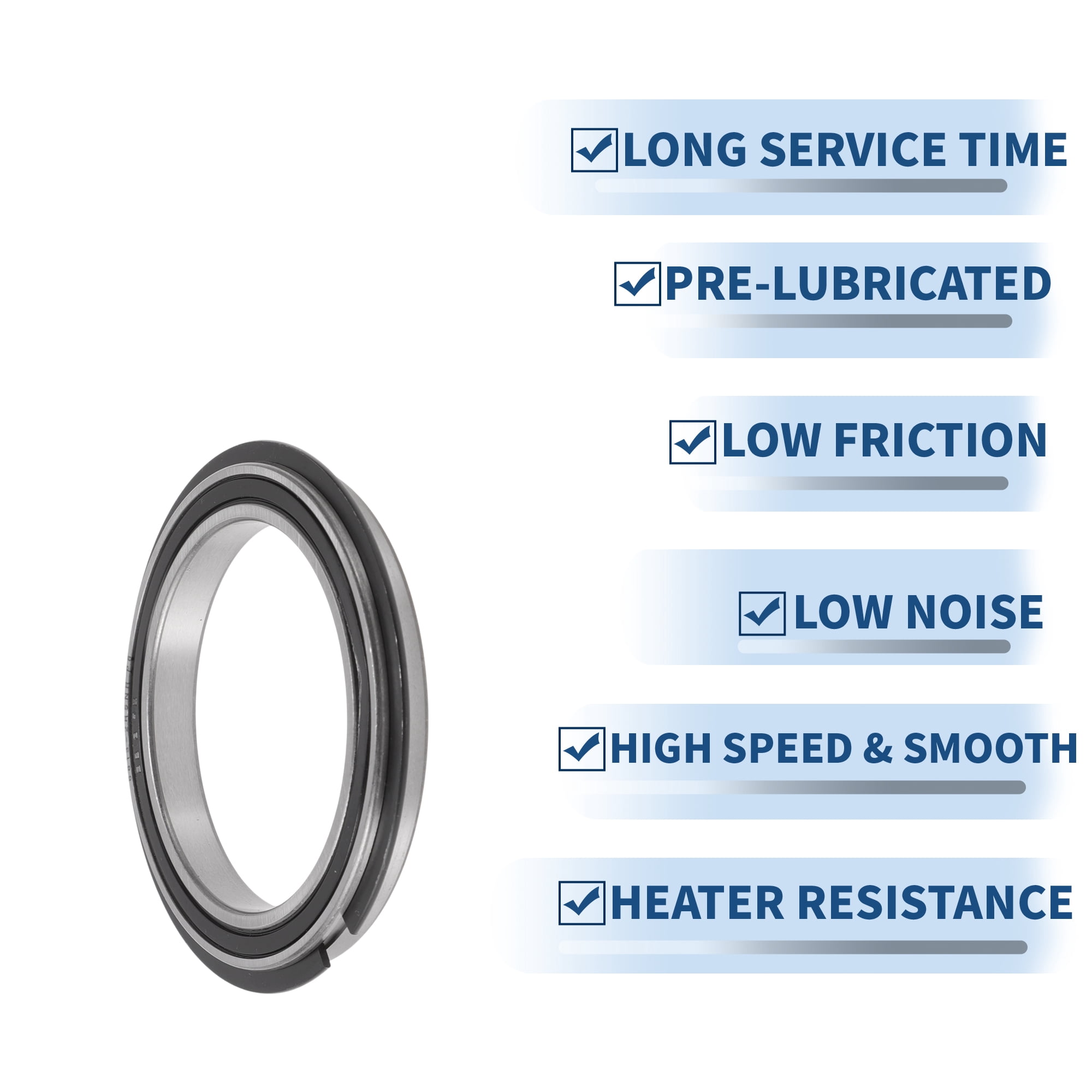 Unique Bargains 6813NR2RS Deep Groove Ball Bearings 65x85x10mm P6 Double Rubber Seal Lubricated Bearings 1 Pc Car Scooter Skateboard Wheel Universal Black