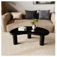 thumbnail image 3 of Moon Coffee Table - 3 Leg Modern Accent Table - Charcoal Black - Solid Wood Living Room Table - Wabi Sabi Minimalist Design, 3 of 5