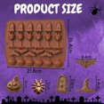 thumbnail image 2 of Molde de silicona de Halloween con cinco goteros, 1 paquete de 30 cavidades, molde para chocolate de Halloween, molde para dulces, molde con forma de lápida, sombrero de araña, murciélago y calabaza, 2 of 5